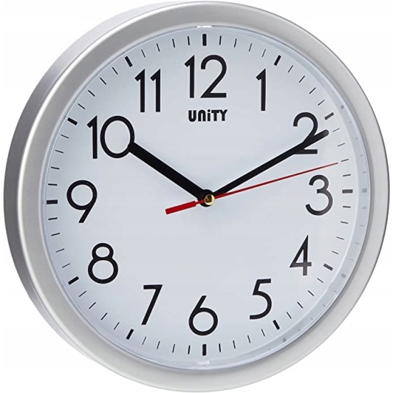 Zegar ścienny Unity srebrny 22cm