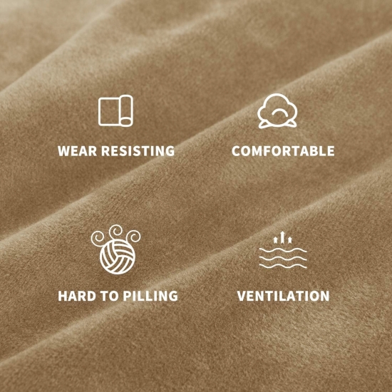 MAXIJIN Aksamitny pokrowiec na sofę 2os camel