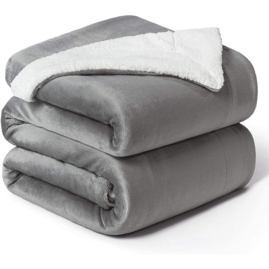 Narzuta Bedsure poliester 220 cm x 240 cm biały/SZARY