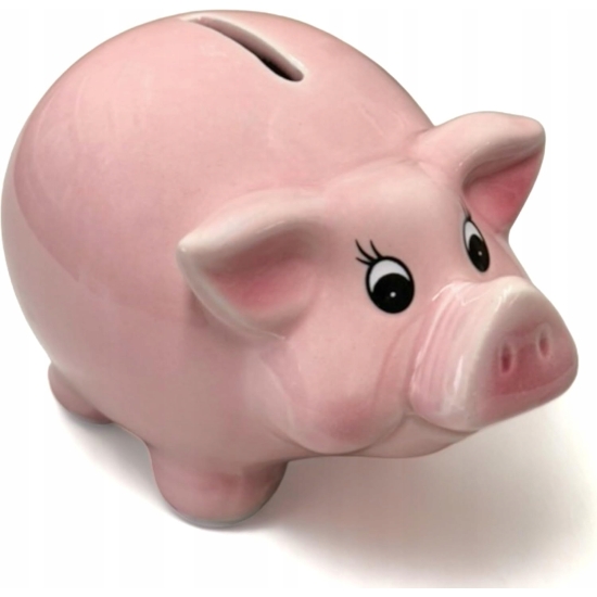 MIJOMA Różowa ceramiczna skarbonka dla dzieci 13,5 x 8,5 cm