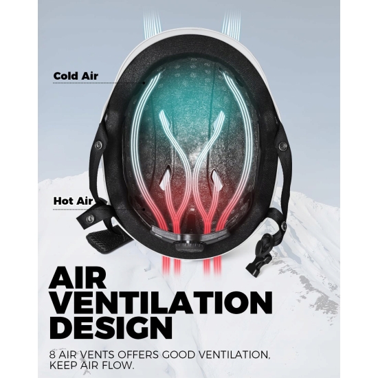 Victgoal Kask narciarski dla mężczyzn i kobiet Rozmiar L, 59-61 cm