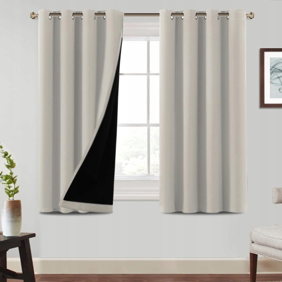 Zasłony zaciemniające BellaHills Pumice Stone 245x140 cm czarne do sypialni