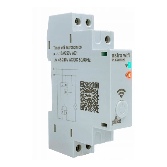 PRZEŁĄCZNIK CZASU DZIENNY/TYGODNIOWY WIFI 48-230VAC PLiKC ASTRO WIFI