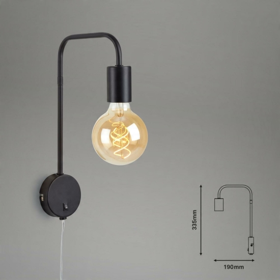 Kinkiet Briloner czarny E27 10 W