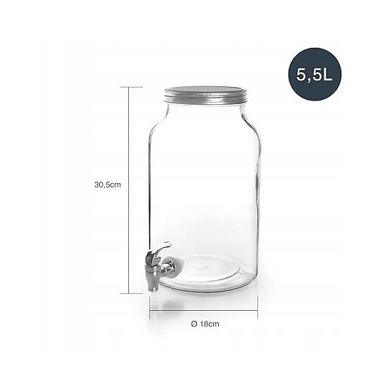 LACOR 61951 SŁOIK SZKLANY Z DOZOWNIKIEM 5.5 L 107981