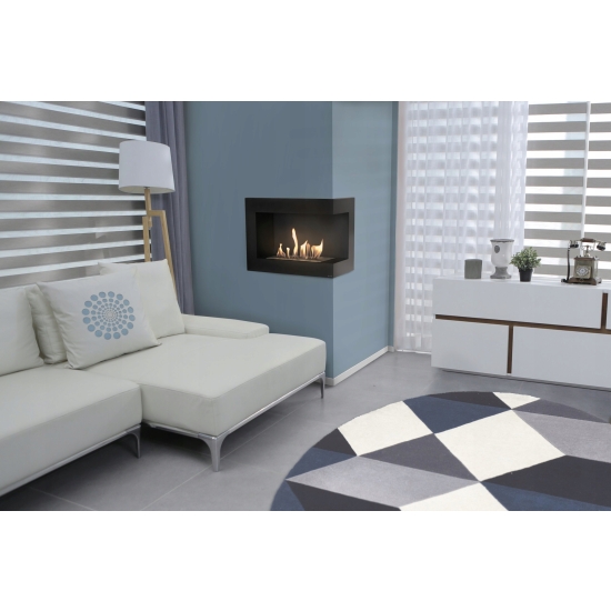 Biokominek wiszący Kratki Delta 70 x 48 x 28 cm czarny