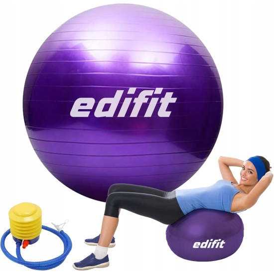 EDIFIT Piłka gimnastyczna do ćwiczeń fitness jogi pilatesu + pompka 75cm