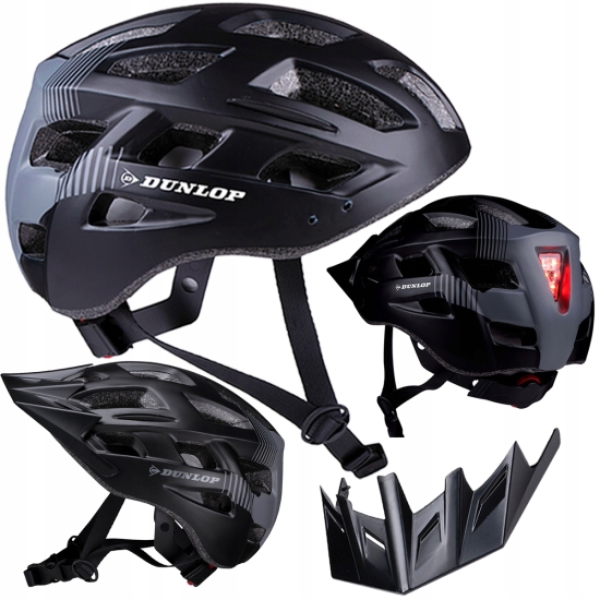 Kask rowerowy regulowany LED z tyłu Dunlop M