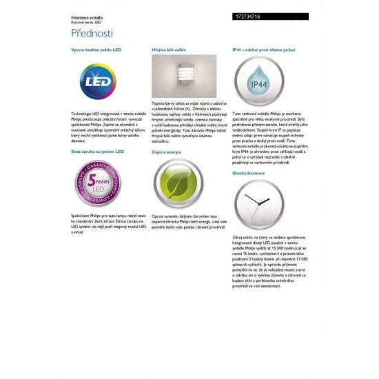 Kinkiet ogrodowy Philips szary zintegrowane źródło LED 3 W