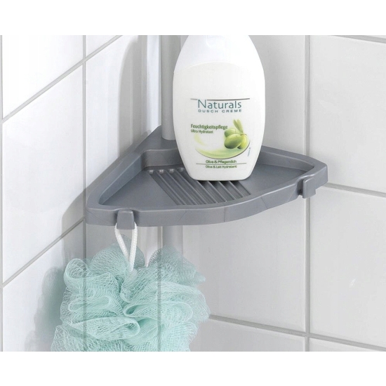 WENKO STOJAK PÓŁKA ŁAZIENKOWA NAROŻNA SZARA