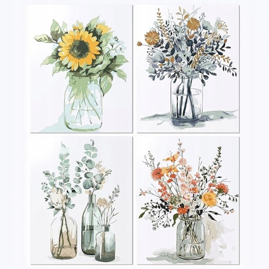 Zestawy DUGEHO do malowania olejem na płótnie, 4 sztuki (40 x 50 cm)