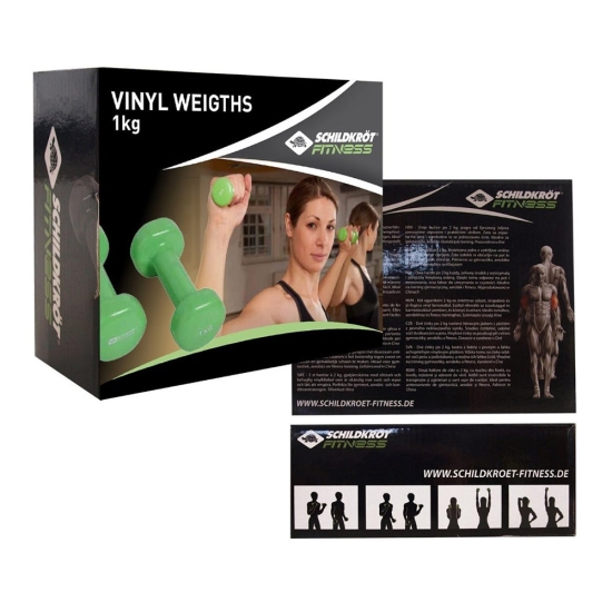Hantle winylowe Schildkrot Fitness 2x 1 kg 2 szt. ZIELONE