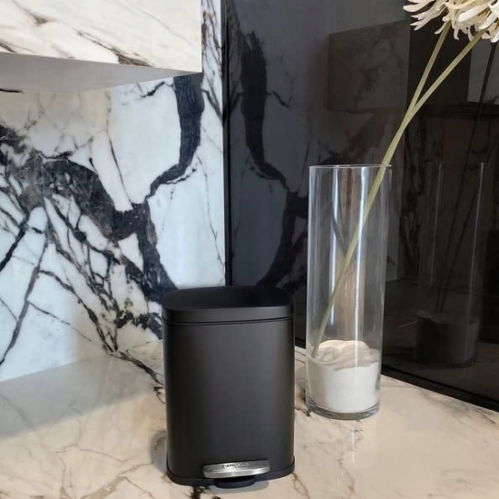 Spirella Akira Kosz na pedał 5L czarny, stalowy 30 cm