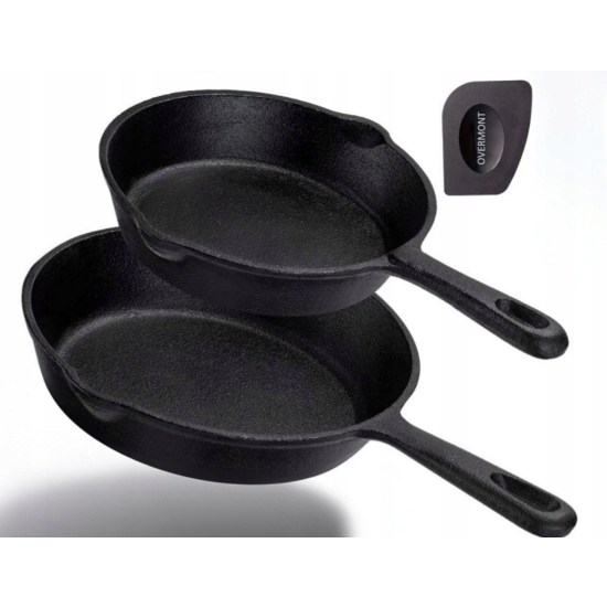 Patelnia tradycyjna Overmont 24 cm żeliwna