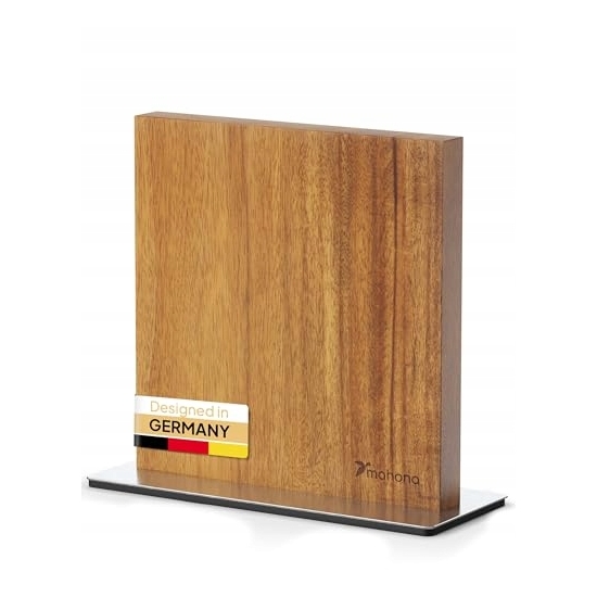 Stojak na noże Mahona 23 cm brązowy drewno, MAGNETYCZNY