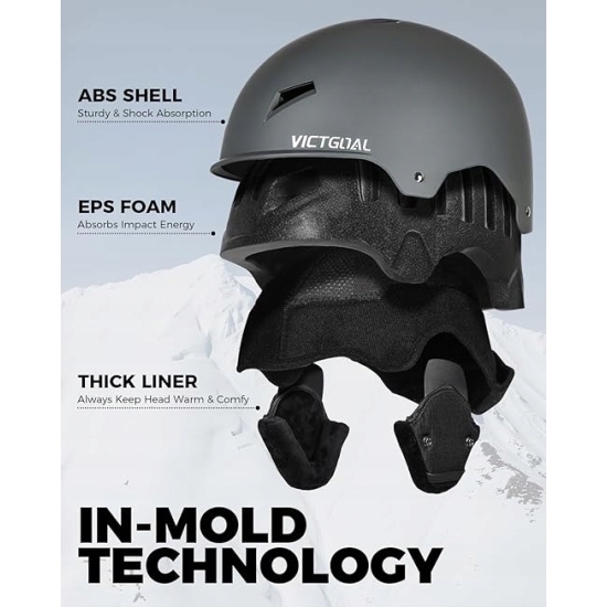 Victgoal Kask narciarski dla mężczyzn i kobiet Rozmiar L, 59-61 cm