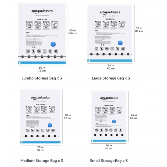 WORKI PRÓŻNIOWE Amazon Basics 12 szt