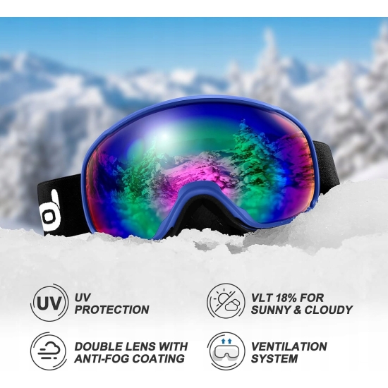 Odoland Zestaw kasków i gogli narciarskich kask sportowy rozmiar M 57-59cm