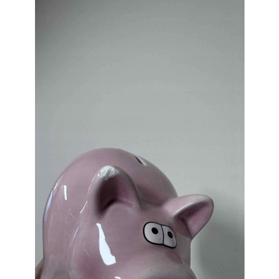 MIJOMA Różowa ceramiczna skarbonka dla dzieci 13,5 x 8,5 cm