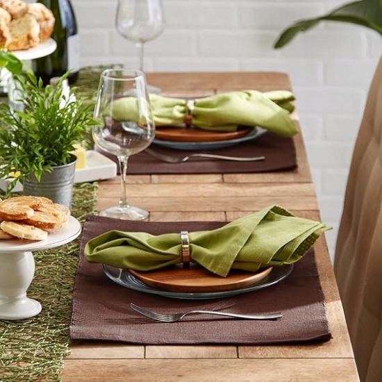 DII Podkładka na stół Zestaw podkładek, 33 x 48 cm, ciemnobrązowa, 6 szt.