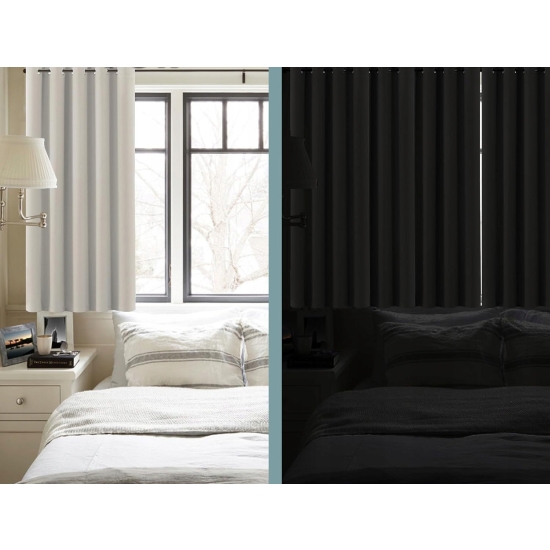 Zasłony zaciemniające BellaHills Pumice Stone 245x140 cm czarne do sypialni