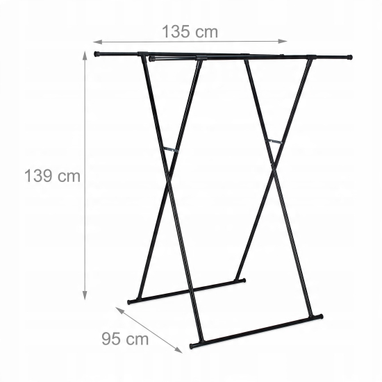 Wieszak stojący plastik Relaxdays czarny