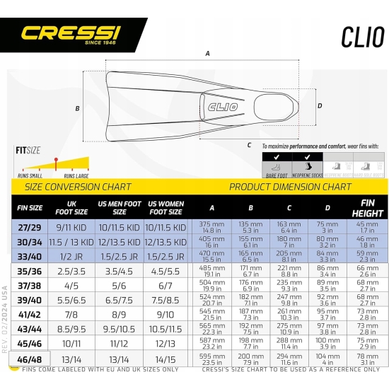 Płetwy Cressi Mini Light 27-29 Żółte