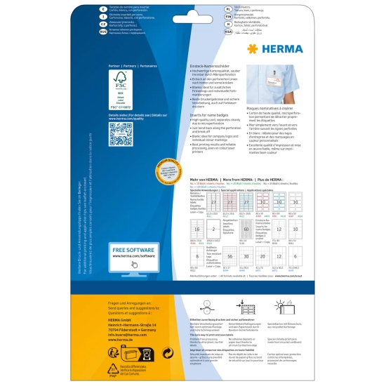HERMA 9011 Biały Nieprzylepna etykieta do druku etykiet do nadruku