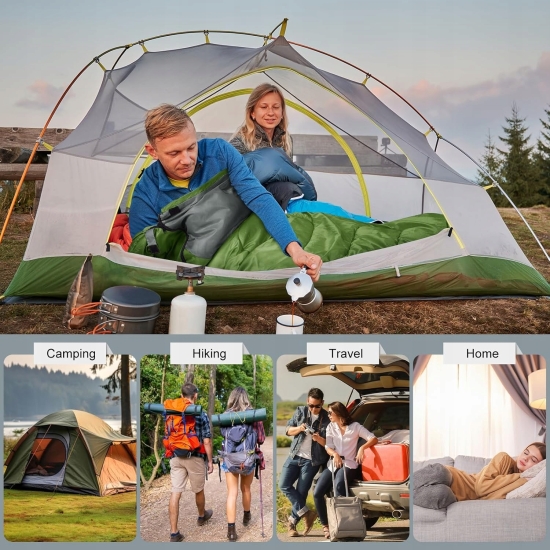 Śpiwór Kempingowy 3-4 Pory Roku dla Dorosłych 220x75cm