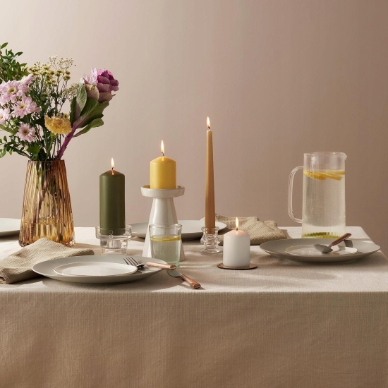 Świeca dekoracyjna Bolsius białe - 12 sztuk - 8 x 6 cm WOSK ROŚLINNY