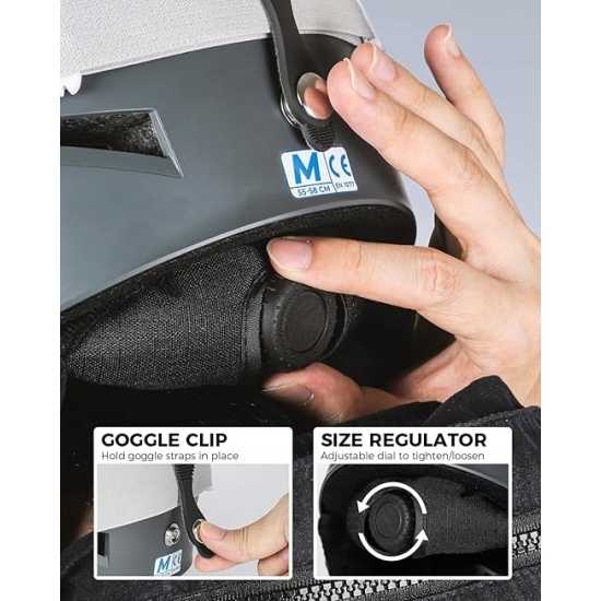 Victgoal Kask narciarski dla mężczyzn i kobiet Rozmiar L, 59-61 cm