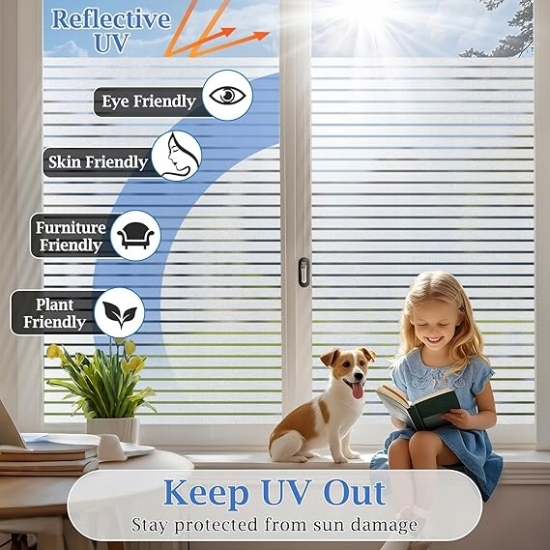 Folia okienna w paski firmy Lifetree 60x300 cm