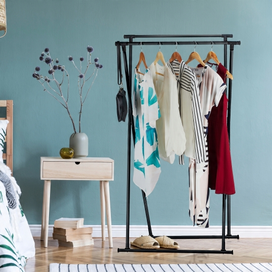 Wieszak stojący plastik Relaxdays czarny