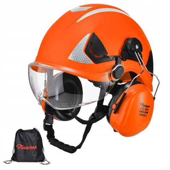 Kask ochronny dla dorosłych SAFEYEAR z goglami odpornymi na zarysowania