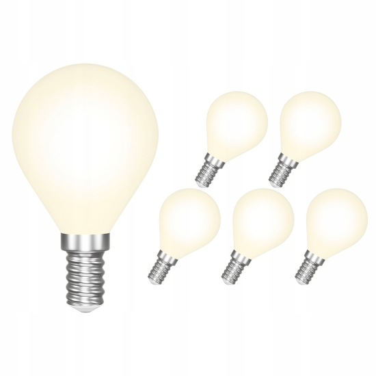 6x Żarówka LED E14 4W=40W 540Lm Ciepła Biel 3000K , Mała Śruba G45 Żarówki