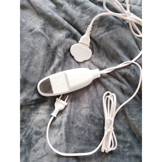 Koc elektryczny CONOPU szaro biały 180x130cm