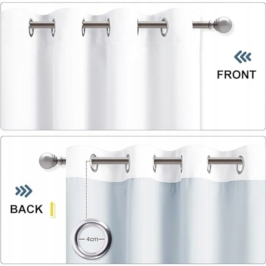 PONY DANCE, zasłony zaciemniające, termiczne, 213x132 cm, białe, 2 sztuki