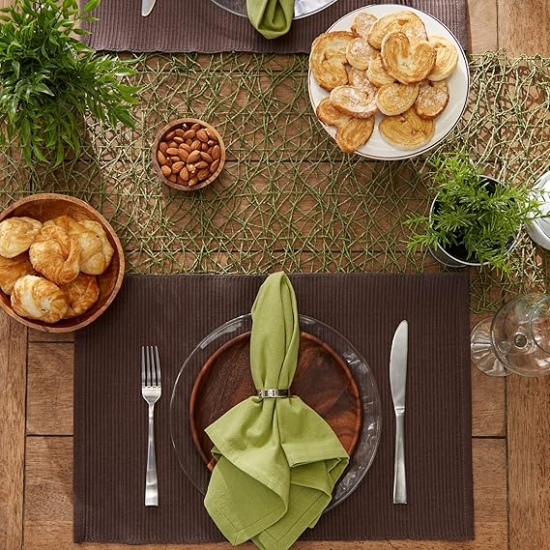 DII Podkładka na stół Zestaw podkładek, 33 x 48 cm, ciemnobrązowa, 6 szt.