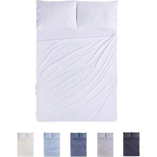Todocama zestaw pościeli na łózko 90x200, 2 poszewki na poduszki 80x50 cm
