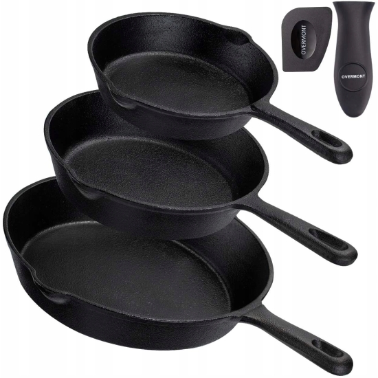 Patelnia tradycyjna Overmont 24 cm żeliwna