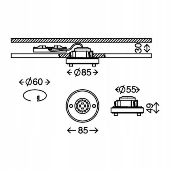 Reflektor sufitowy okrągły Briloner szary