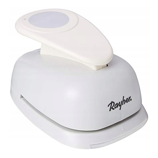 Dziurkacz biurkowy Rayher biały, odcienie szarości i srebra