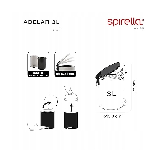 Kosz łazienkowy Spirella, 3 L