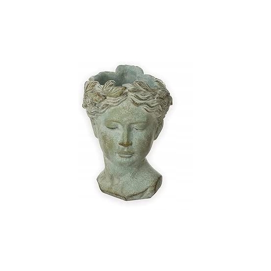 Popiersie w stylu antycznym, ok. 22 x 16 cm, doniczka