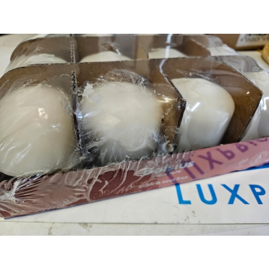 Świeca dekoracyjna Bolsius białe - 12 sztuk - 8 x 6 cm WOSK ROŚLINNY