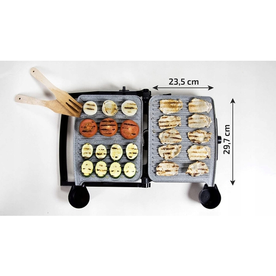 Kontaktowy grill elektryczny Cecotec Rock'nGrill srebrny/szary 2000 W