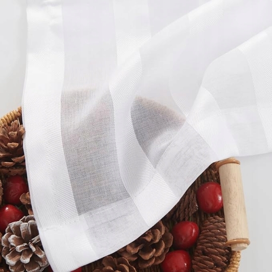 TOPICK Sheer przezroczyste zasłony na przelotkach 130x35cm