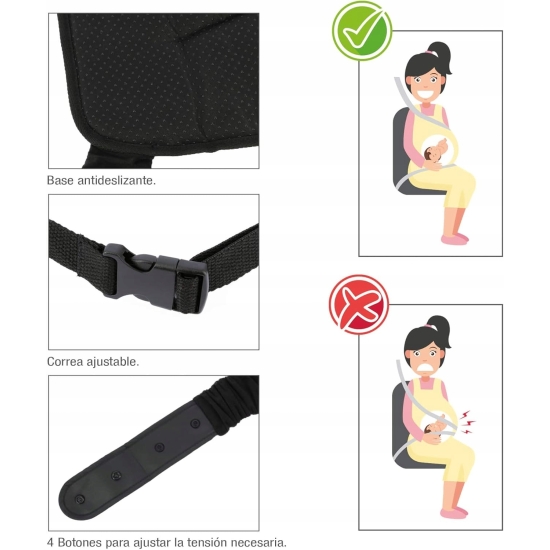 Ochrona dziecka pas ciążowy Filcowa z kieszeniami