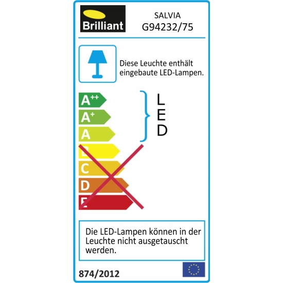 Brilliant Salvia lampa ścienna metalowe szkło, chrom / bi