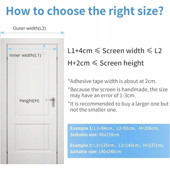 MYCARBON Magnetyczna moskitiera do drzwi 65 x 200 cm